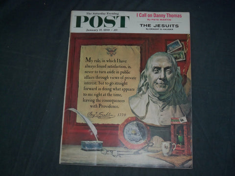 1959 JANUARY 17 THE SATURDAY EVENING POST MAGAZINE - ILLUSTRATED COVER- SP 2481N
