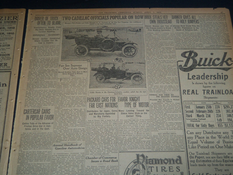 1912 APRIL 7 SAN FRANCISCO CHRONICLE SUNDAY AUTOMOBILE SECTION - NT 7611