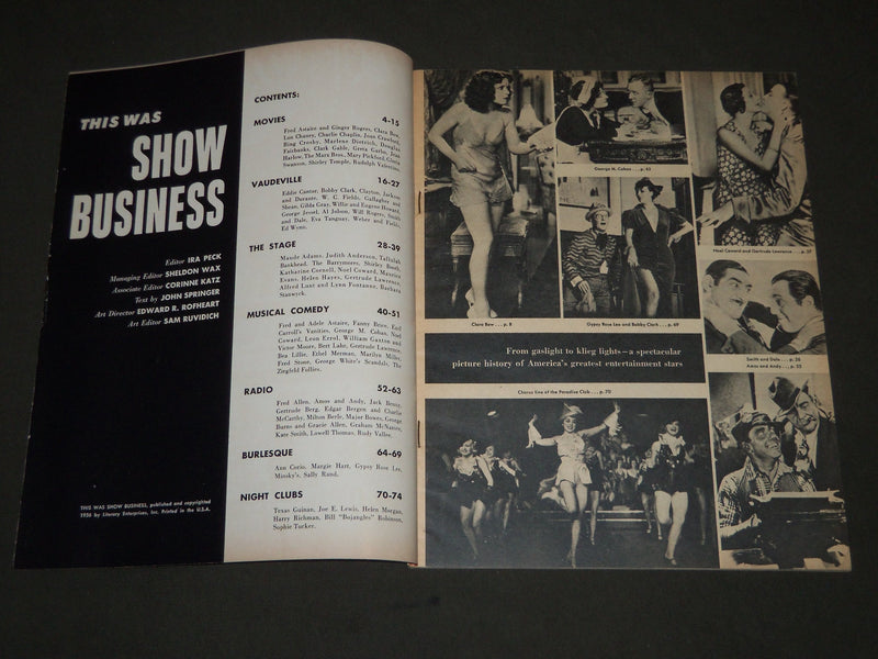 1956 THIS WAS SHOW BUSINESS MAGAZINE - GARBO & VALENTINO COVER - ST 4827
