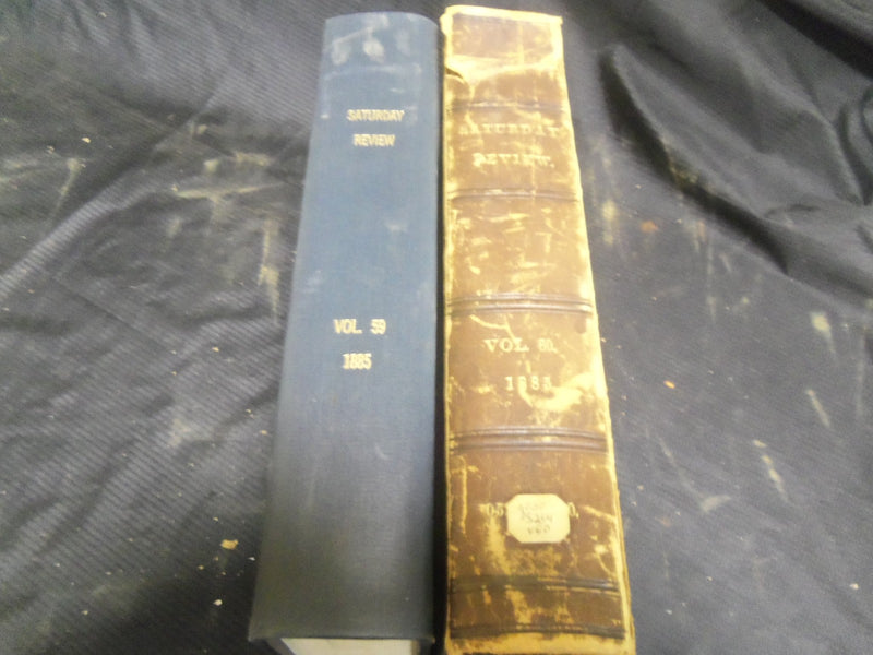 1885 SATURDAY REVIEW 2 BOUND VOLUMES - COMPLETE YR- PUBLISHED IN LONDON - R 1099