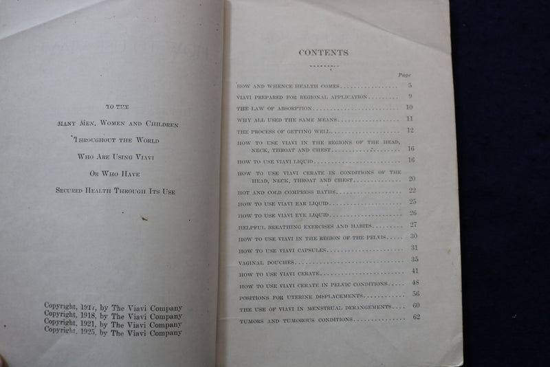 1925 HOW TO USE VIAVI SOFTCOVER BOOK - THE VIAVI CO. - SAN FRANCISCO - K 1322