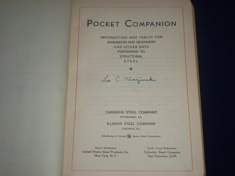 1934 CARNEGIE SOFTCOVER POCKET COMPANION - 24TH EDITION - DIAGRAMS - KD 2323