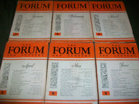 1934 FORUM MAGAZINE LOT OF 12 - COMPLETE YEAR - GREAT ARTICLES & ADS - WR 757