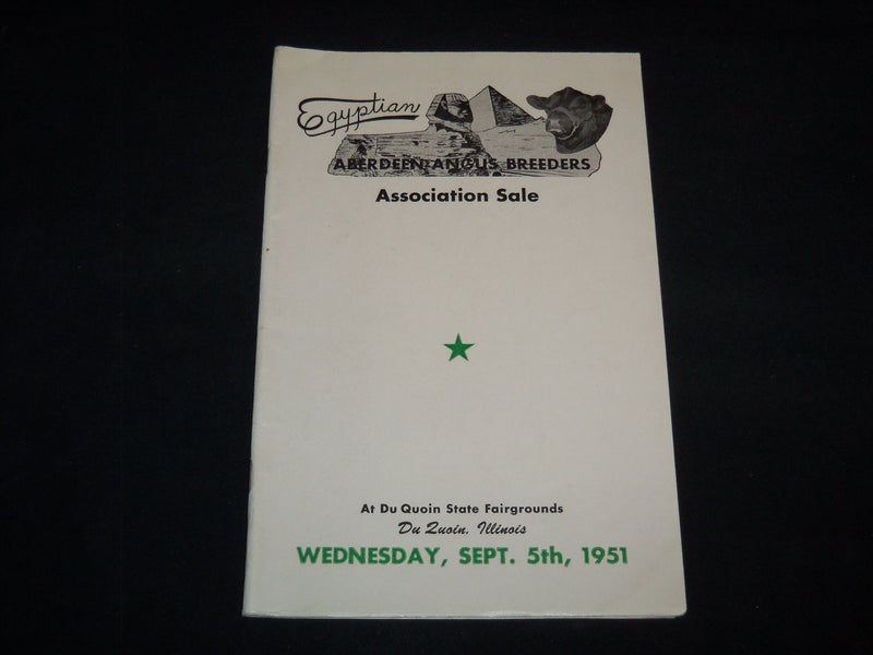 1951 EGYPTIAN ANGUS CATTLE SALE CATALOG - DUQUOIN, ILLINOIS - J 9084