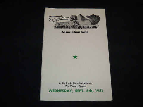 1951 EGYPTIAN ANGUS CATTLE SALE CATALOG - DUQUOIN, ILLINOIS - J 9084