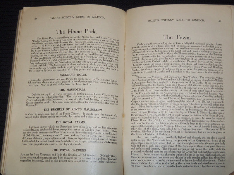 1920 OXLEY'S SIX PENNY GUIDE TO WINDSOR BOOK - ILLUSTRATED - J 9536