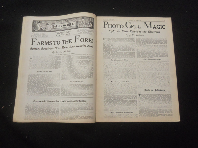 1929 SEPTEMBER 14 RADIO WORLD MAGAZINE - PREVIEW OF HB COMPACT FOR AC - B 434D