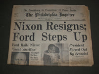 1974 AUGUST 9 PHILADELPHIA INQUIRER NEWSPAPER - RICHARD NIXON RESIGNS - NP 3145