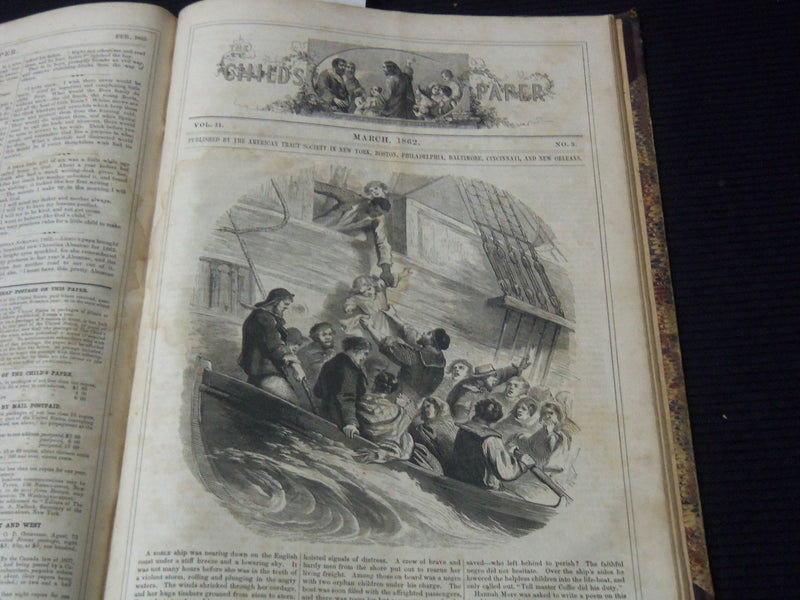 1852-1862 THE CHILD'S PAPER BOUND VOLUME - NICE ILLUSTRATIONS - KD 3352F
