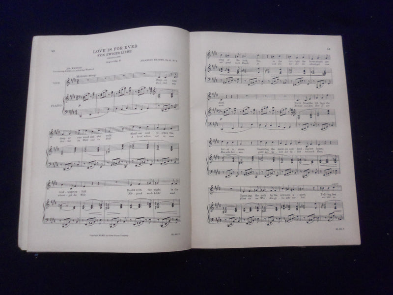 1931 FORTY SONGS JOHANNES BRAHMS SOFTCOVER BOOK EDITED BY JAMES HUNEKER- KD 8491