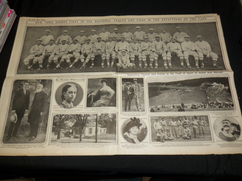 1914 AUGUST 16 NEW YORK TIMES PICTURE SECTION - NEW YORK GIANTS TEAM - NP 5606