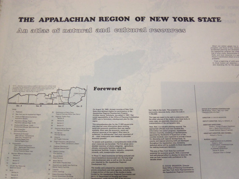 1969 APPALACHIAN REGION NEW YORK STATE ATLAS NATURAL CULTURAL RESOURCES - KD 528