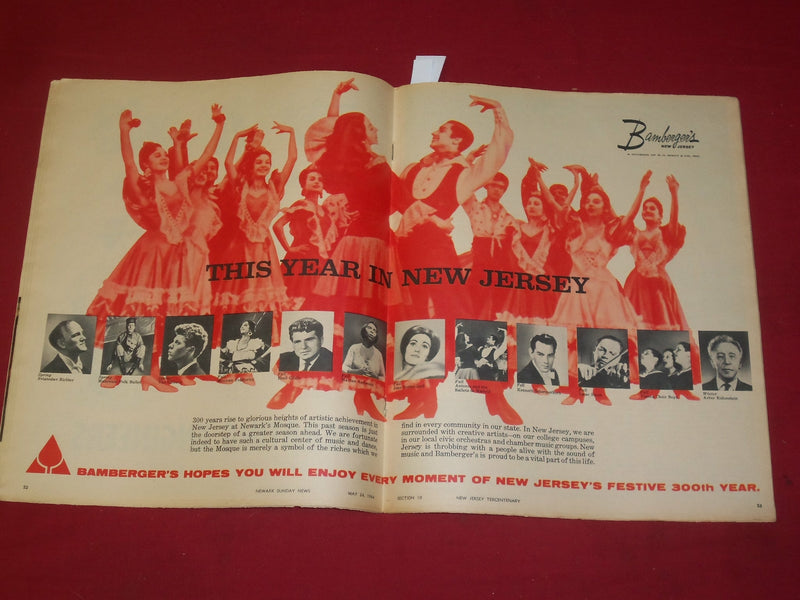 1964 MAY 24 NEWARK SUNDAY NEWS- NEW JERSEY TERCENTENARY SUNDAY MAGAZINE- NP 3804