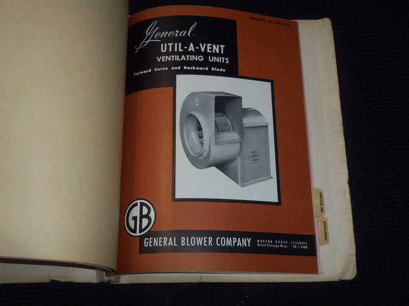 1950'S LUNGS - BLOWERS, FANS & EXHAUSTERS GENERAL BLOWER CO. CATALOG - KD 3912O