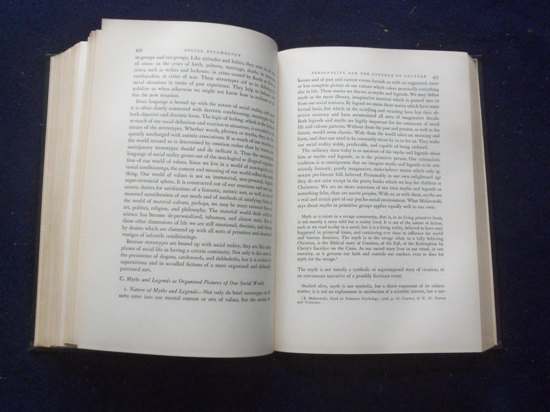 1931 SOCIAL PSYCHOLOGY HARDCOVER BOOK BY KIMBALL YOUNG - KD 8396
