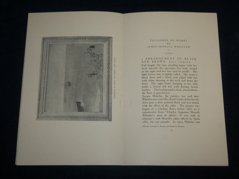 1911 OILS WATER COLORS PASTELS & DRAWINGS BOOK BY JAMES WHISTLER - J 6792
