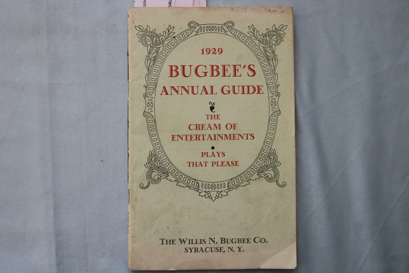 1929 BUGBEE'S ANNUAL GUIDE SOFTCOVER BOOK - SYRACUSE, NY - K 3435