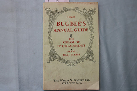 1929 BUGBEE'S ANNUAL GUIDE SOFTCOVER BOOK - SYRACUSE, NY - K 3435