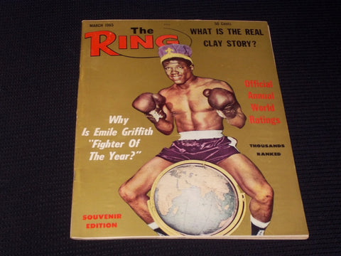 1965 MARCH THE RING MAGAZINE - EMILE GRIFFITH BOXING COVER - E 3317