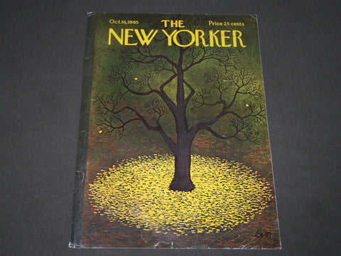 1965 OCTOBER 16 NEW YORKER MAGAZINE FRONT COVER ONLY - GREAT ART FOR FRAMING