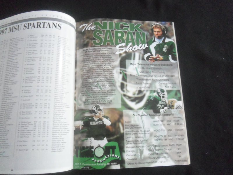 1997 NOVENBER 29 FOOTBALL PROGRAM - MICHIGAN STATE VS PENN STATE UNIV - B 5533T