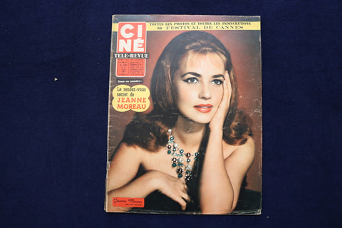 1959 MAY 15 CINE TELE-REVUE MAGAZINE -JEANNE MOREAU-YVES MONTAND COVER - E 22028