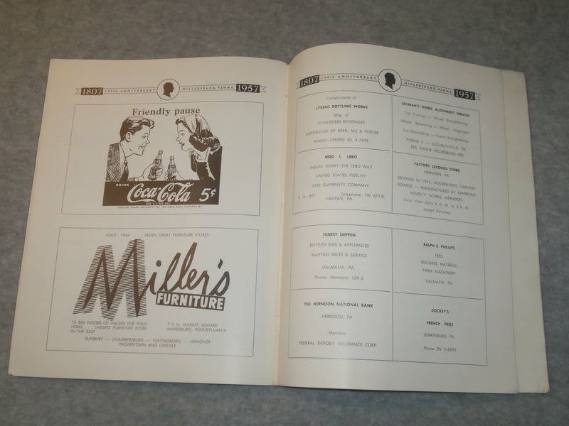 1957 MILLERSBURG PENNSYLVANIA SESQUICENTENIAL 1807-1957 PROGRAM - J 6287