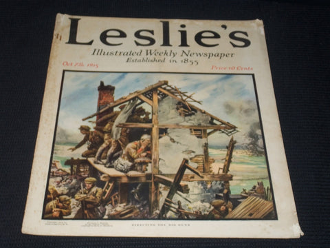 1915 OCTOBER 7 LESLIE'S ILLUSTRATED MAGAZINE - DIRECTING THE BUG GUNS - E 5567