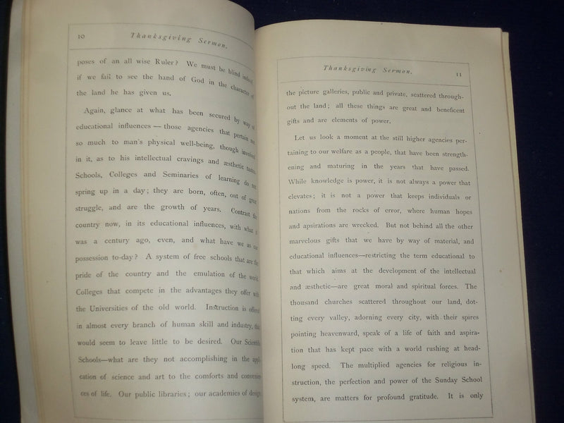 1873 REV SUMNER THANKSGIVING DAY SERMON FULLERTON AVE PRESB. CHURCH. CHI.-J 4458