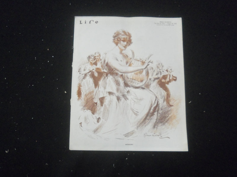 1915 AUGUST 19 LIFE MAGAZINE - MEMORY - L 761U