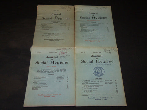 1937-1939 THE JOURNAL OF SOCIAL HYGIENE MAGAZINE LOT OF 4 ISSUES - O 1858