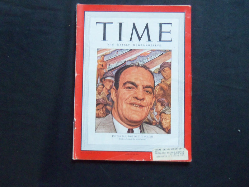 1946 JUNE 17 TIME MAGAZINE - JOE CURRAN, BOSS OF THE SAILORS - T 1025