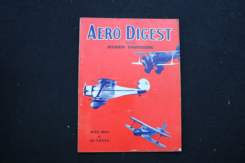 1934 JULY AERO DIGEST MAGAZINE - THREE BEECHCRAFT AIRPLANES COVER - E 10689