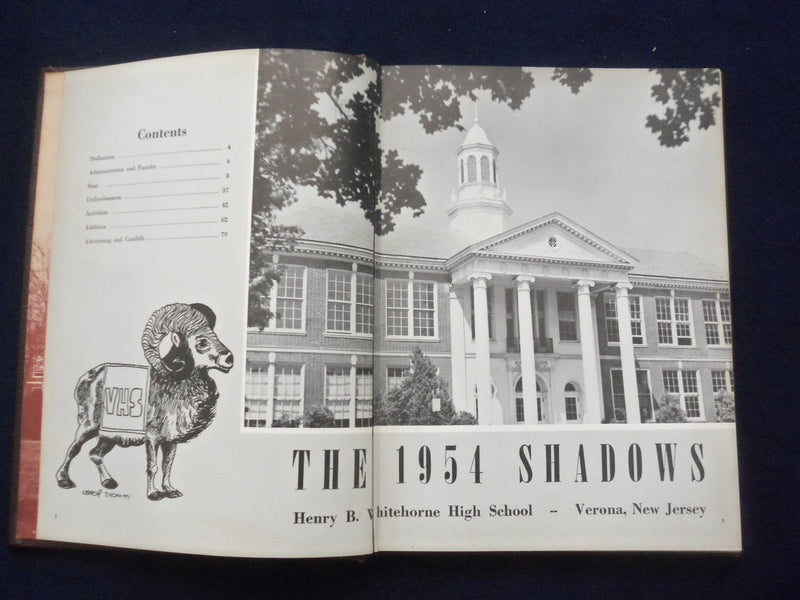 1954 SHADOWS HENRY B. WHITEHORNE HIGH SCHOOL YEARBOOK - VERONA, NJ - YB 3018