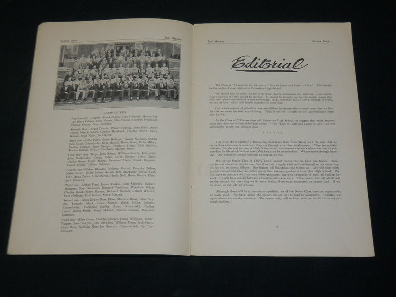 1931-1935 THE MIRROR STEPHEN S. PALMER HIGH SCHOOL PROGRAM LOT OF 5 - WR 717