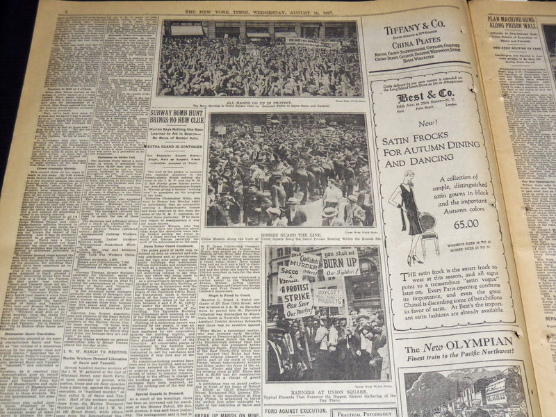 1927 AUG 10 NEW YORK TIMES - JUDGE REJECTS SACCO PLEA -FULLER CONSIDERS- NT 9560