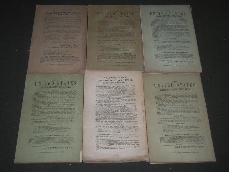 1856 THE UNITED STATES DEMOCRATIC REVIEW MAGAZINE LOT OF 6 ISSUES - WR 1276