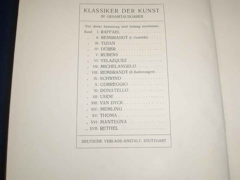 1911 TIZAN DES MEISTERS GEMALDE BY OSKAR FISCHEL GERMAN VOLUME PRINTS - KD 1170