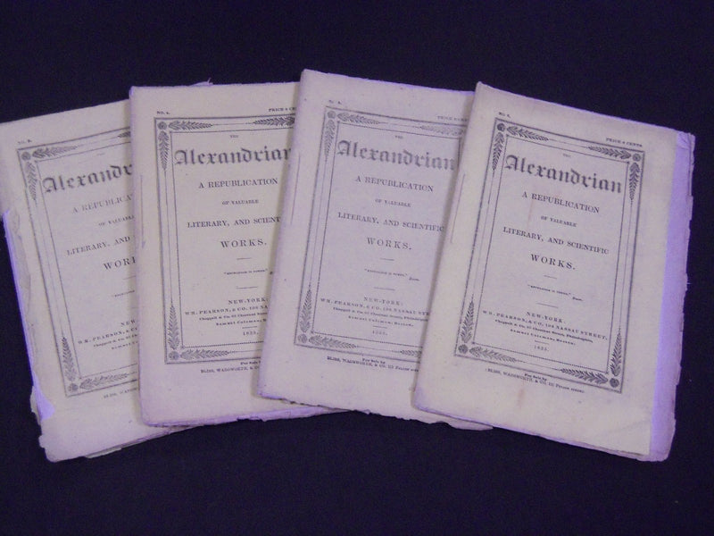 1835 THE ALEXANDRIAN MAGAZINE LOT OF 4 DIFFERENT ISSUES - WR 884