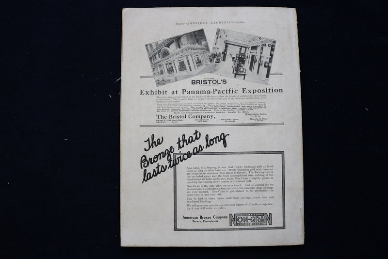 1915 OCTOBER 21 AMERICAN MACHINIST MAGAZINE - FAWCUS HERRINGBONE COVER - E 11658