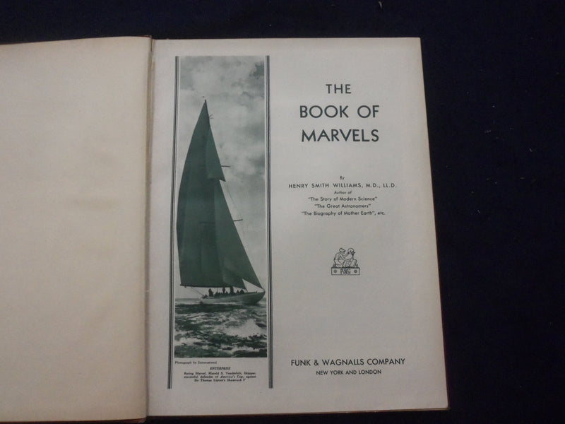 1931 THE LITERARY DIGEST BOOK OF MARVELS HARDCOVER BOOK- HENRY WILLIAMS- KD 8284