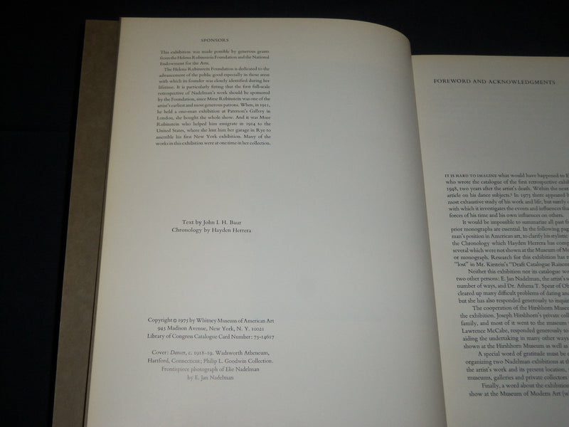 1975 THE SCULPTURE AND DRAWINGS OF ELIE NADELMAN SOFTCOVER BOOK - D 388