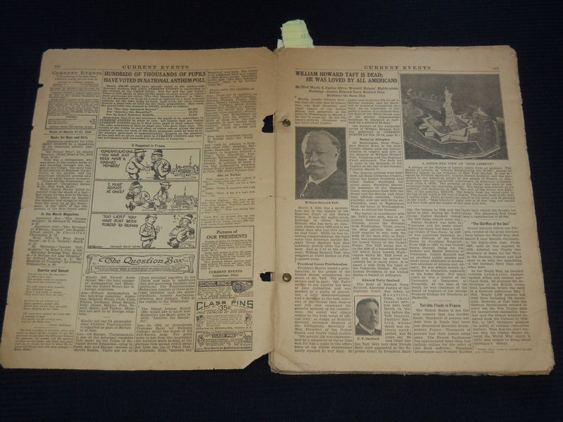 1930-1931 CURRENT EVENTS BOUND NEWSPAPER- BOBBY JONES- 28 ISSUES - NP 2151B