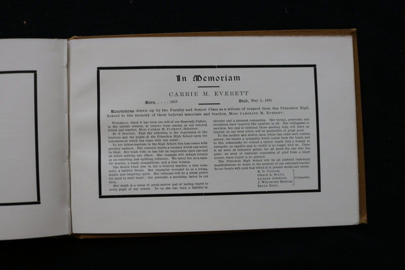 1895 MAY THE PRINCETONIA PRINCETON HIGH SCHOOL YEARBOOK- PRINCETON, IL - YB 3486