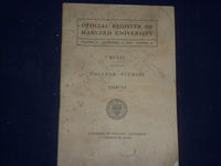 1912-1914 HARVARD UNIVERSTITY OFFICIAL REGISTER - LOT OF 5 - O 226J