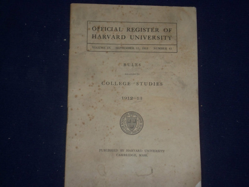 1912-1914 HARVARD UNIVERSTITY OFFICIAL REGISTER - LOT OF 5 - O 226J
