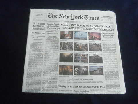 2022 MARCH 31 NEW YORK TIMES - RUSSIA STEPS UP ATTACKS DESPITE TALK