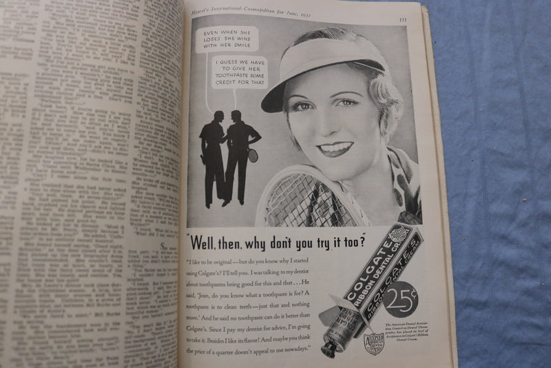 1932 JUNE COSMOPOLITAN MAGAZINE - HARRISON FISHER COVER - GREAT ADS - ST 1001T