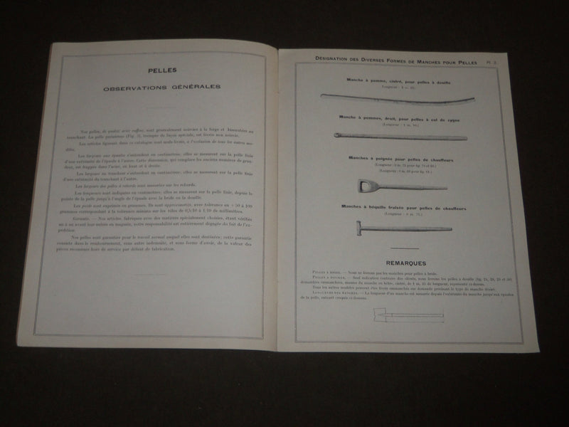 1930 GOUVY & CIE PELLES FRENCH CATALOGUE- SHOVELS - GREAT ILLUSTRATIONS - FR 520
