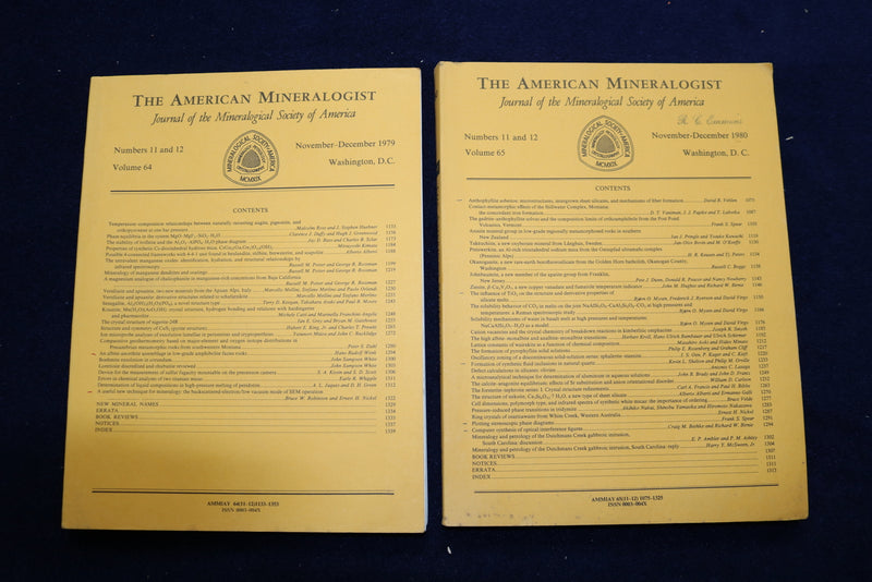 1979-1985 THE AMERICAN MINERALOGIST JOURNAL - LOT OF 13 - O 3378